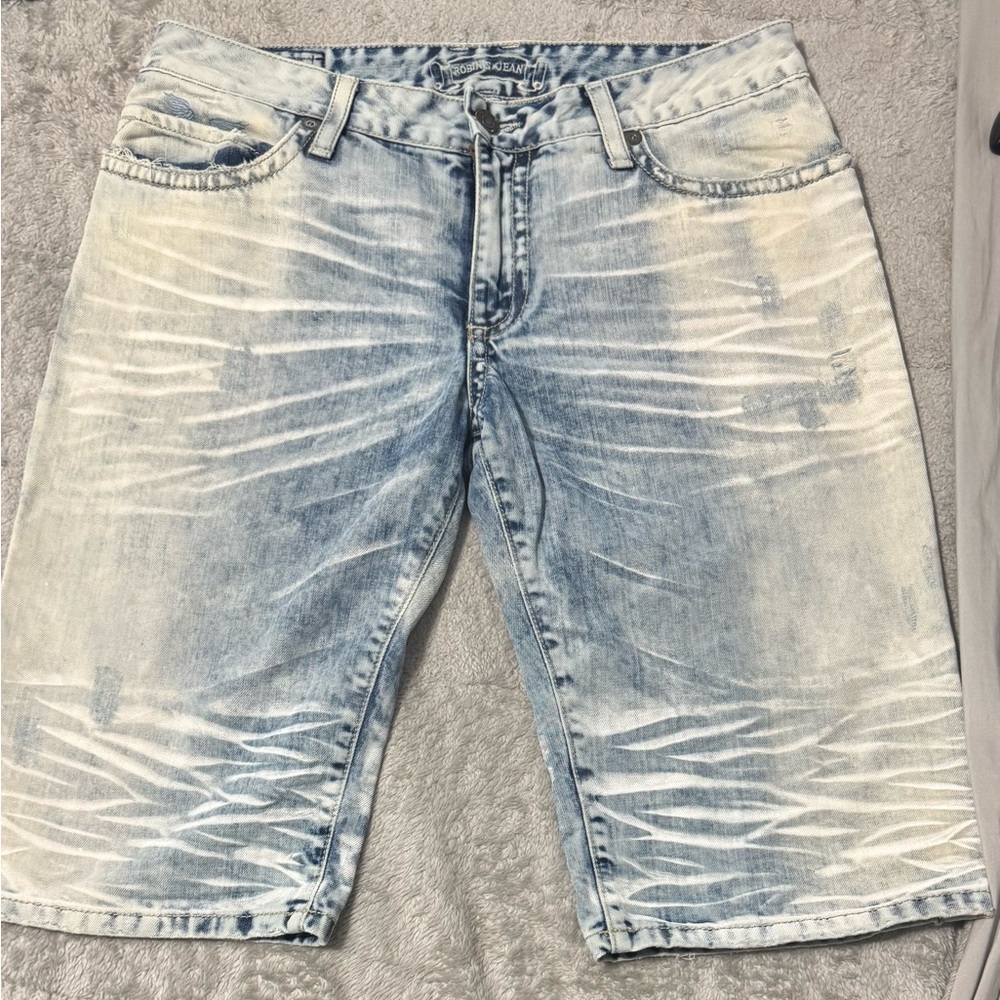 Robin's Jean Light Blue Distressed Denim Shorts